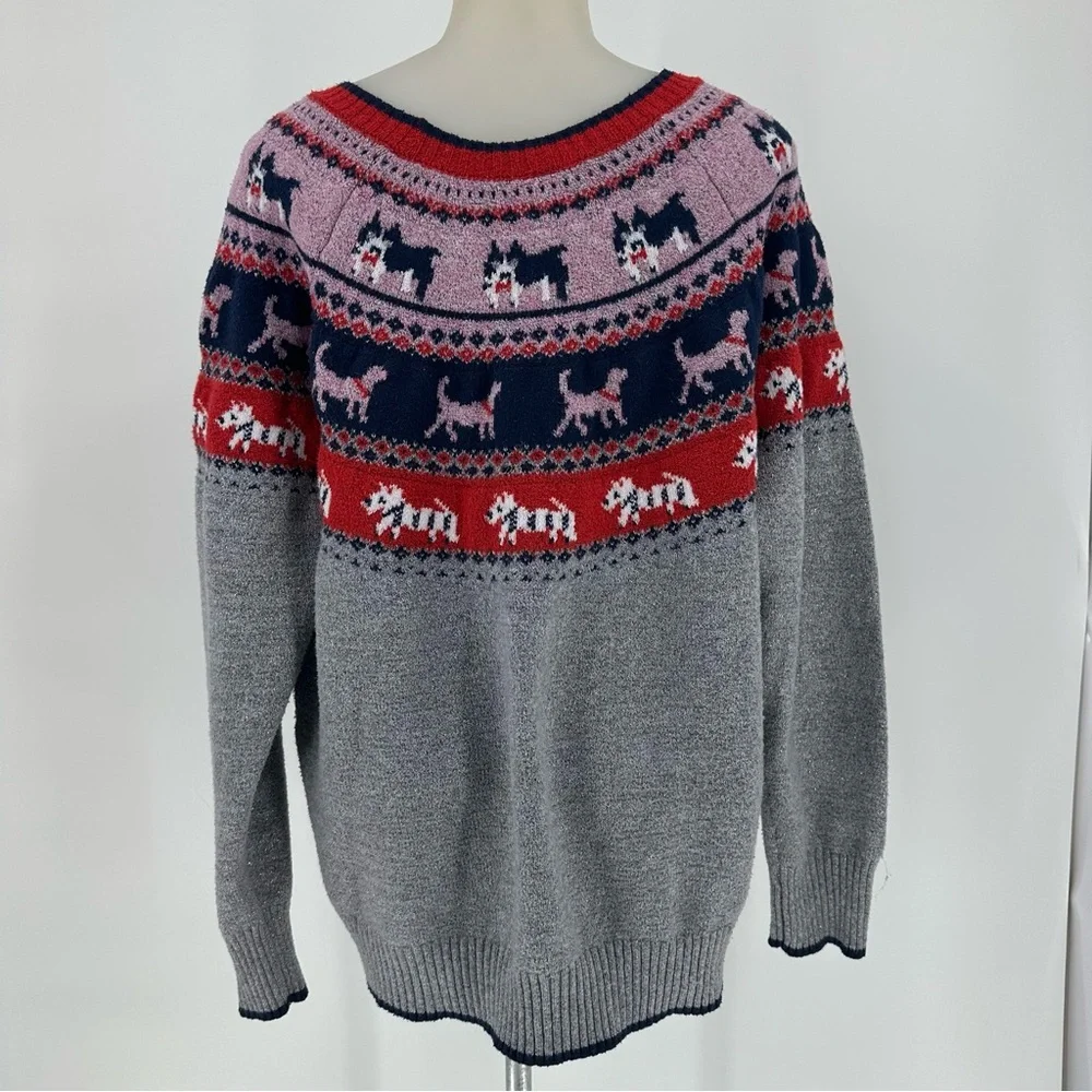 Holiday Time Dog Fair Isle Christmas Ugly Sweater XXL 20 Gray Metallic - Picture 16 of 16
